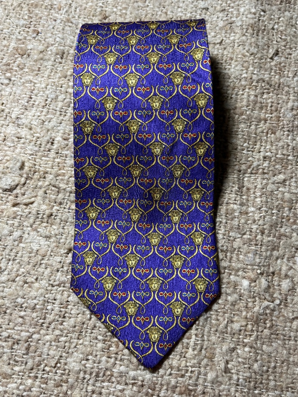 Vtg VERSACE Medusa Design 100% Silk Necktie - NWOT!